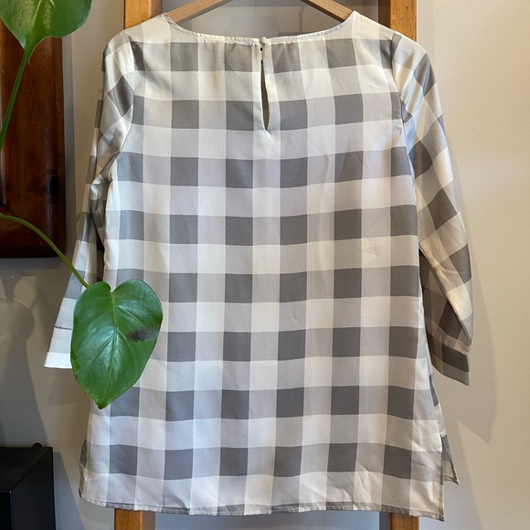 NWT The Limited SZ S White and Grey Check 3/4 Sleeve Blouse! - Picture 13 of 13